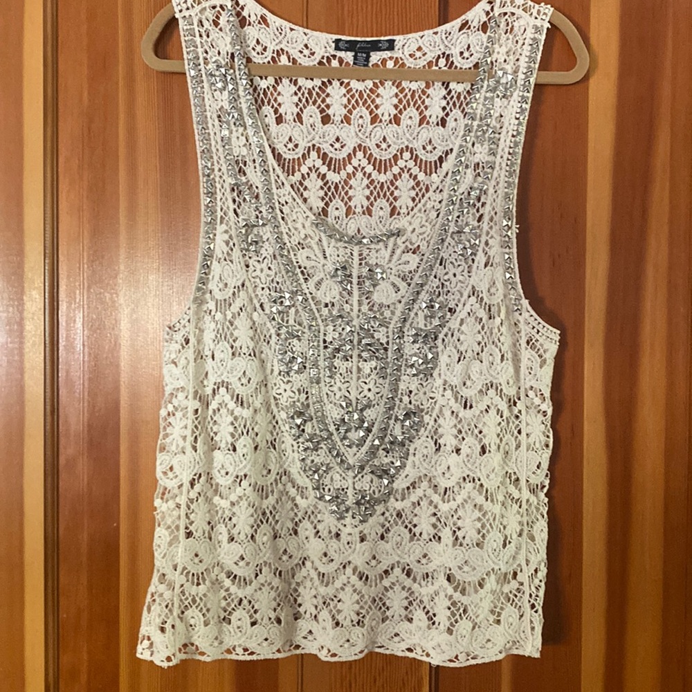Studded Crochet Tank.